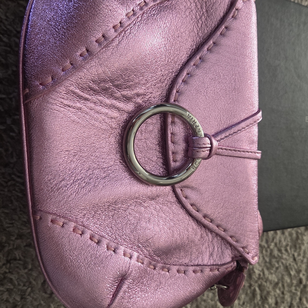 BCBGMaxAzria Shimmering Pink Wristlet with Silver Accent